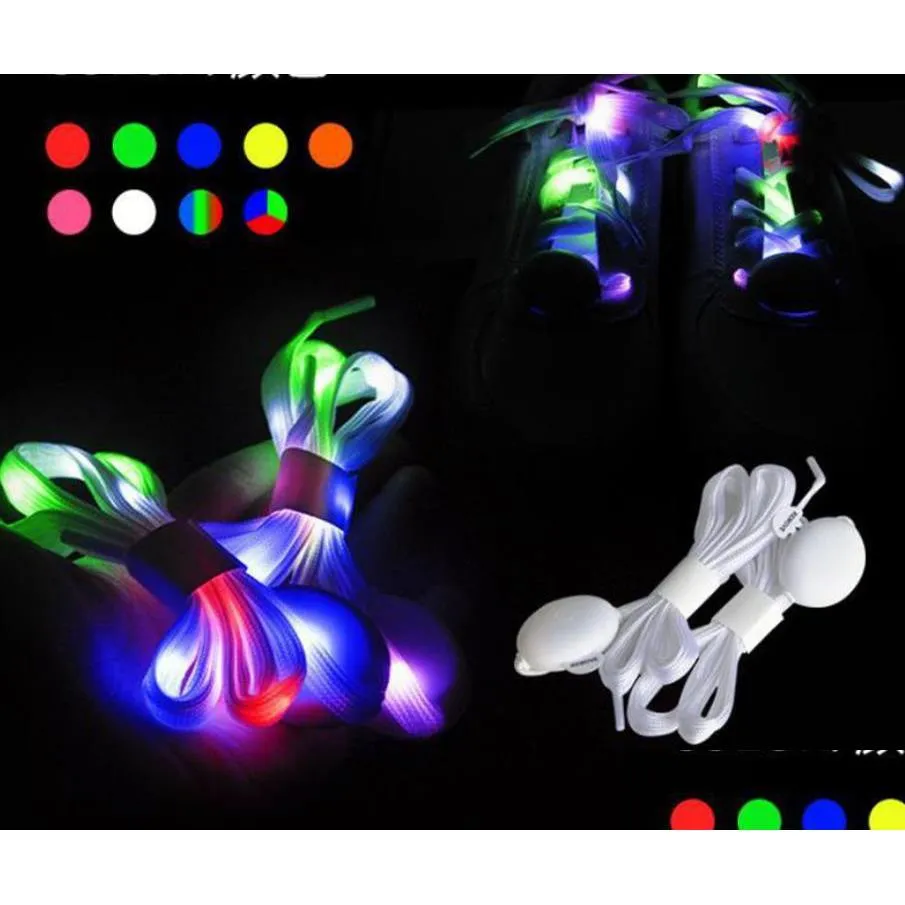 Party Favor Lacets clignotants à LED illuminent les lacets de chaussures en nylon avec pour les faveurs de fête en cours d'exécution Hiphop danse cyclisme randonnée patinage 3 M Dheny