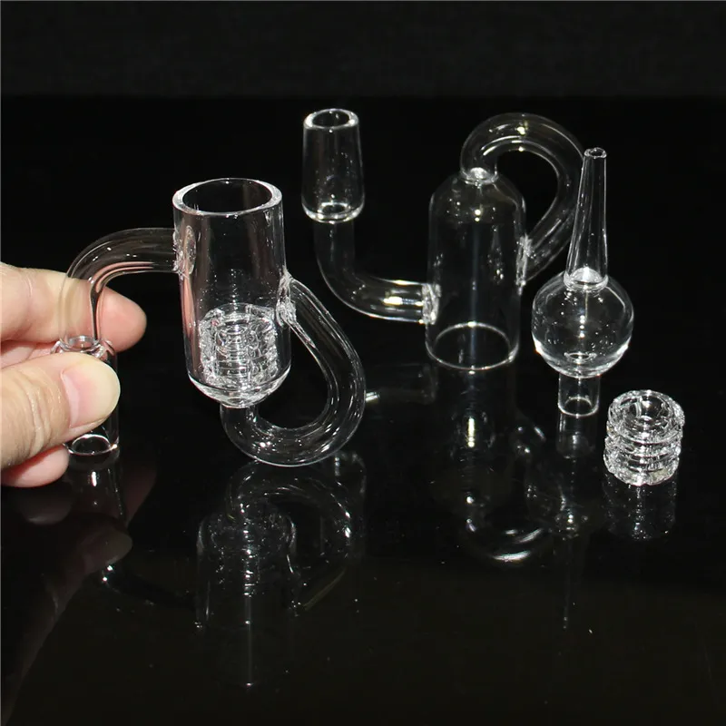 Smoking 10mm 14mm 18mm Diamond Knot Quartz Loop Bangers Nail 45 90 degree Quartz Banger Nails For Glass Bongs Ash Catcher Dab Rigs