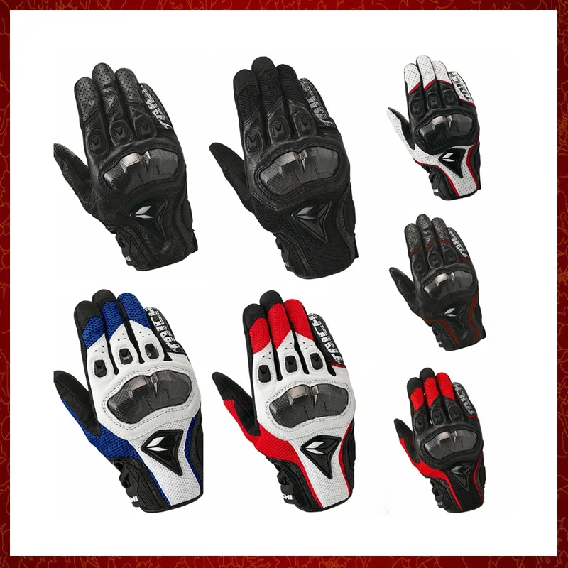 ST338 Ganze Leder Perforierte Carbon Faser Motorrad Handschuhe Straße Motorrad Reiten Handschuhe Männer Atmungsaktive Motocross Handschuhe