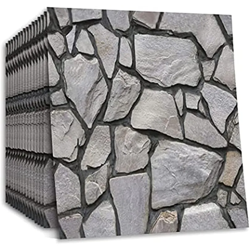 Naklejki ścienne 1020pcs 3D naklejka naśladowanie cegły samozwańczy papierowy wodoodporny Pegatinas de pared salon telewizja