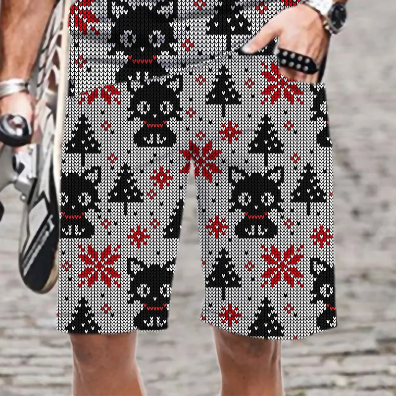 Erkek Şort Yeni Noel 3D Baskı Moda Kadınların Takipleri Artı Boyut S-7XL Harajuku 031