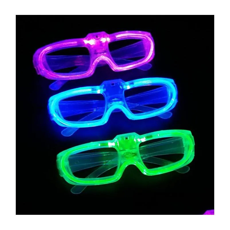 Party Favor Party Led Shutter Glow Lunettes de lumière froide Up Shades Flash Rave Lumineux Faveurs de Noël Cheer Atmosphère Props Festive Dhdiy