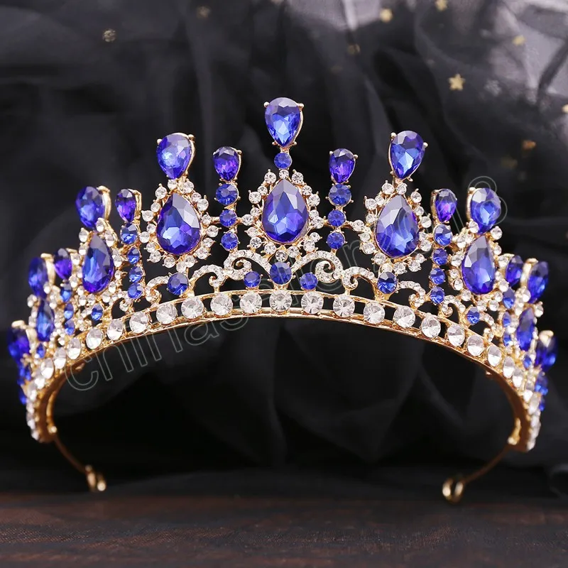 Diademi di cristallo da sposa Fascia per capelli Elegante copricapo Accessori per capelli da ballo Corone da sposa Gioielli da festival per feste