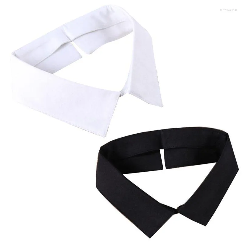Bow Ties Half Shirt Blouse Stylish Fake False Collar For Women Detachable Mini Dickey White Black Solid Button Choker Necklace