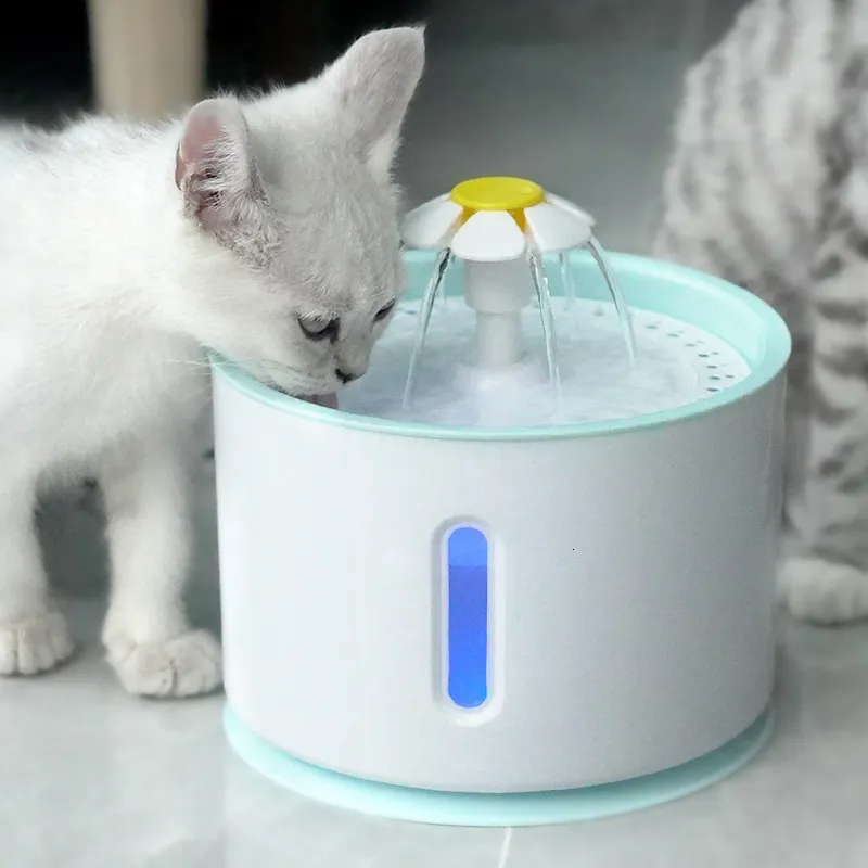 Tigela de tigelas de cachorro tigela de água automática para fonte de gato com filtro bebendo animal de estimação Dispensador elétrico Cats bebedores USB 221114