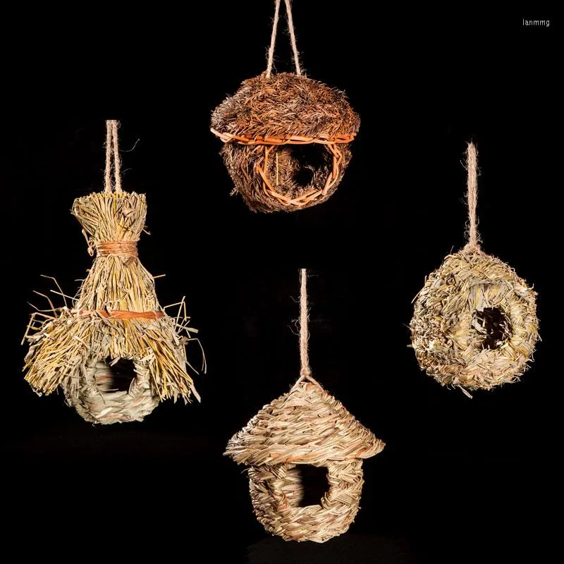 Bird Cages Small Round Cage Decoration Wooden Accessories Houses Outdoor Breeding Jaula Pajaro Grande Birds Nest DL60NL