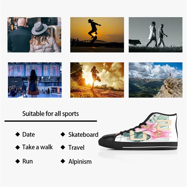 Custom Canvas Men Drees shoesShoes Sneakers Women Fashion Black Orange Mid Cut Breathable Outdoor Sports Walking Jogging Color9438857