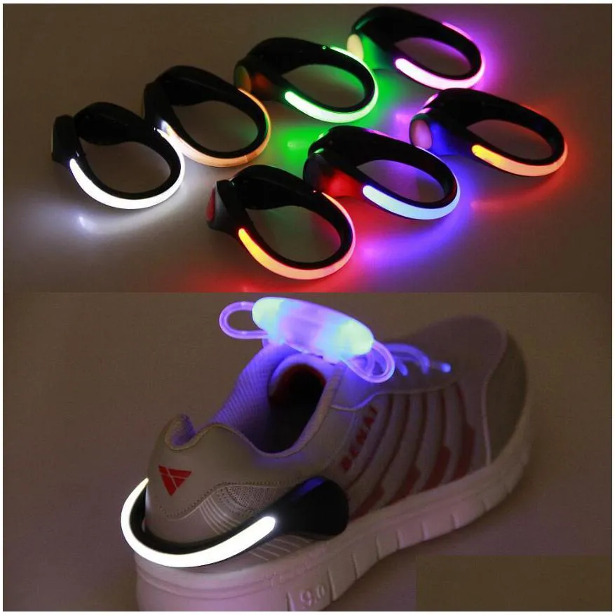 led flash shoe clip light up glow in the dark for party dancing skating night running safty gear
