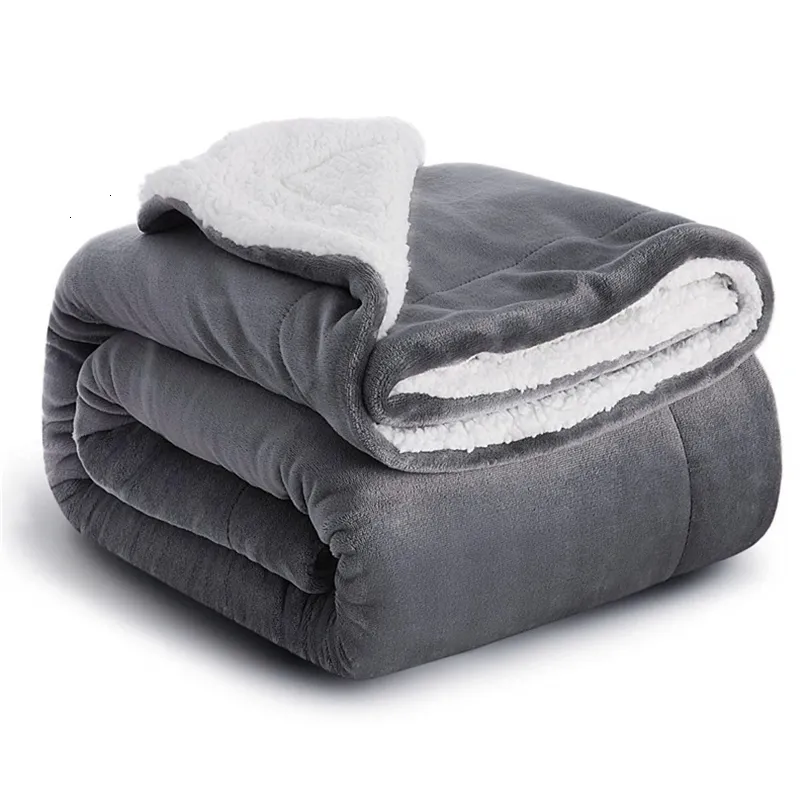 Couverture épaisse hiver housse de couette laine chaude pour lit bureau voyage Double couvre-lit sur le lit Couple reine taille 221116