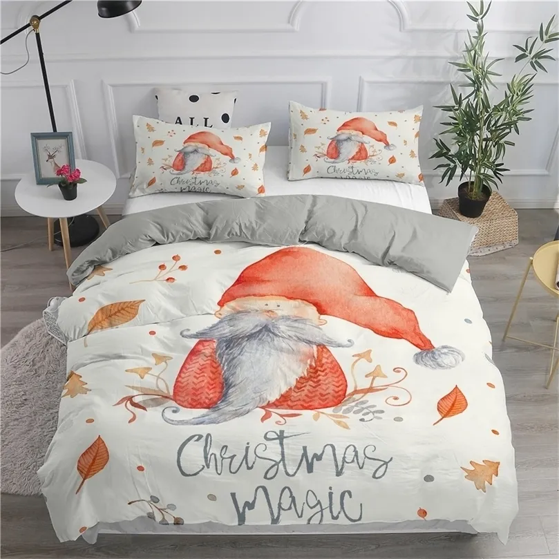 Постилочные наборы с двуспальной кроватью рождественский мультфильм гноме -одеял крышка одеяла.