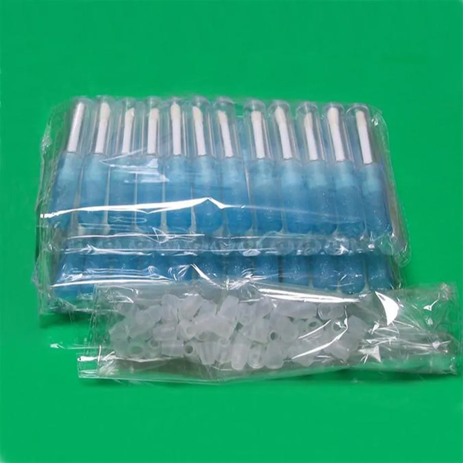 100PCS Clear 1 3ML Empty Lip Gloss Tube Blue Elegant Plastic Liquid Lipstick Container Black DIY Round Lipgloss Bottle279l