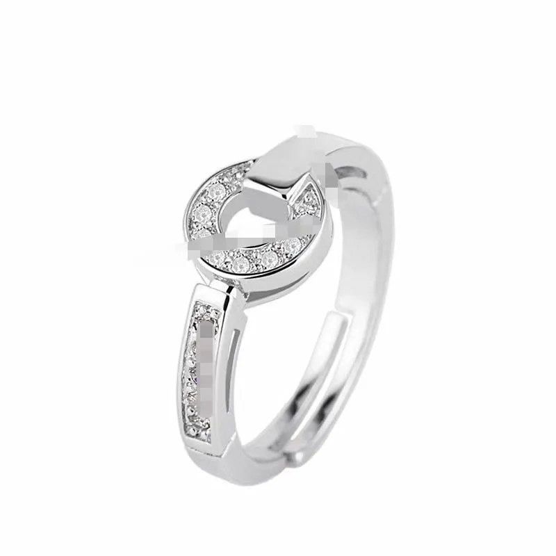 バンドリング2022新しい結婚指輪ローズゴールドフルダイヤモンドセットラウンドホローデザイナージュエリークリスマスギフトダイヤモンド