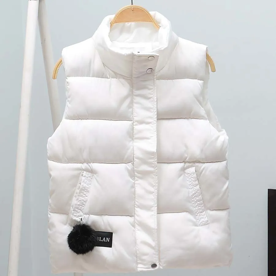 Coletes femininas moda colete de inverno para gola sem mangas casaco curto jaqueta colete feminino outono roupas 221117