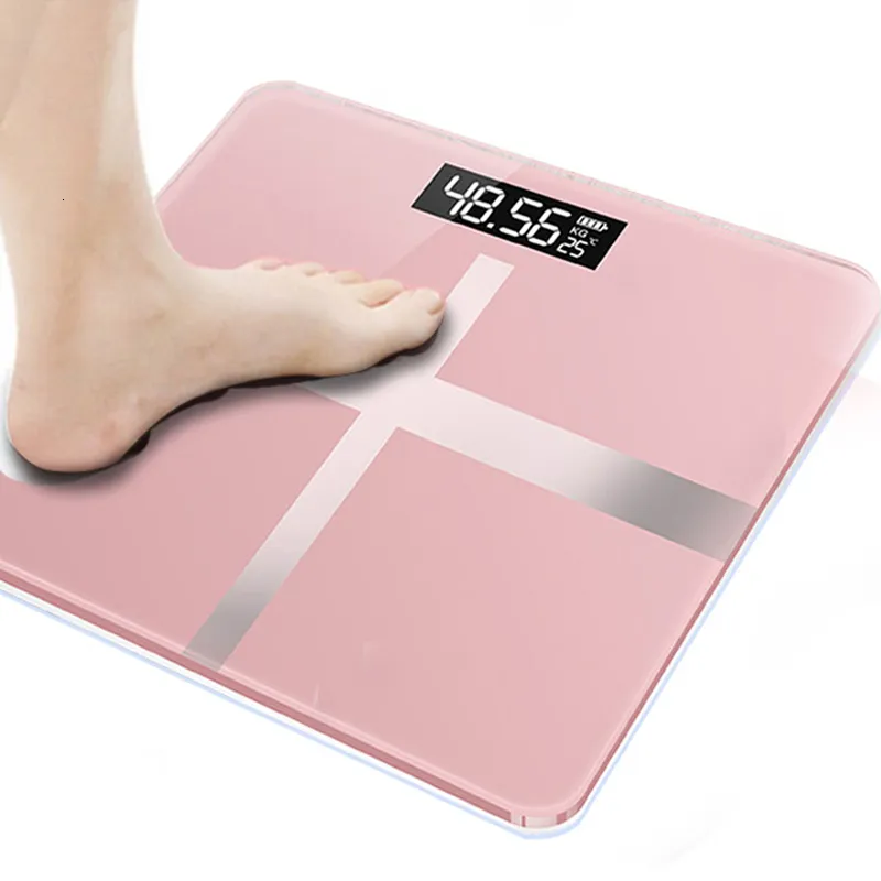 Smart Scales LCD عرض الجسم وزن الصحة الرقمية مقياس الوزن الحمام الأرضية الإلكترونية المقاييس الزجاجية المقاييس الذكية البطارية 221117