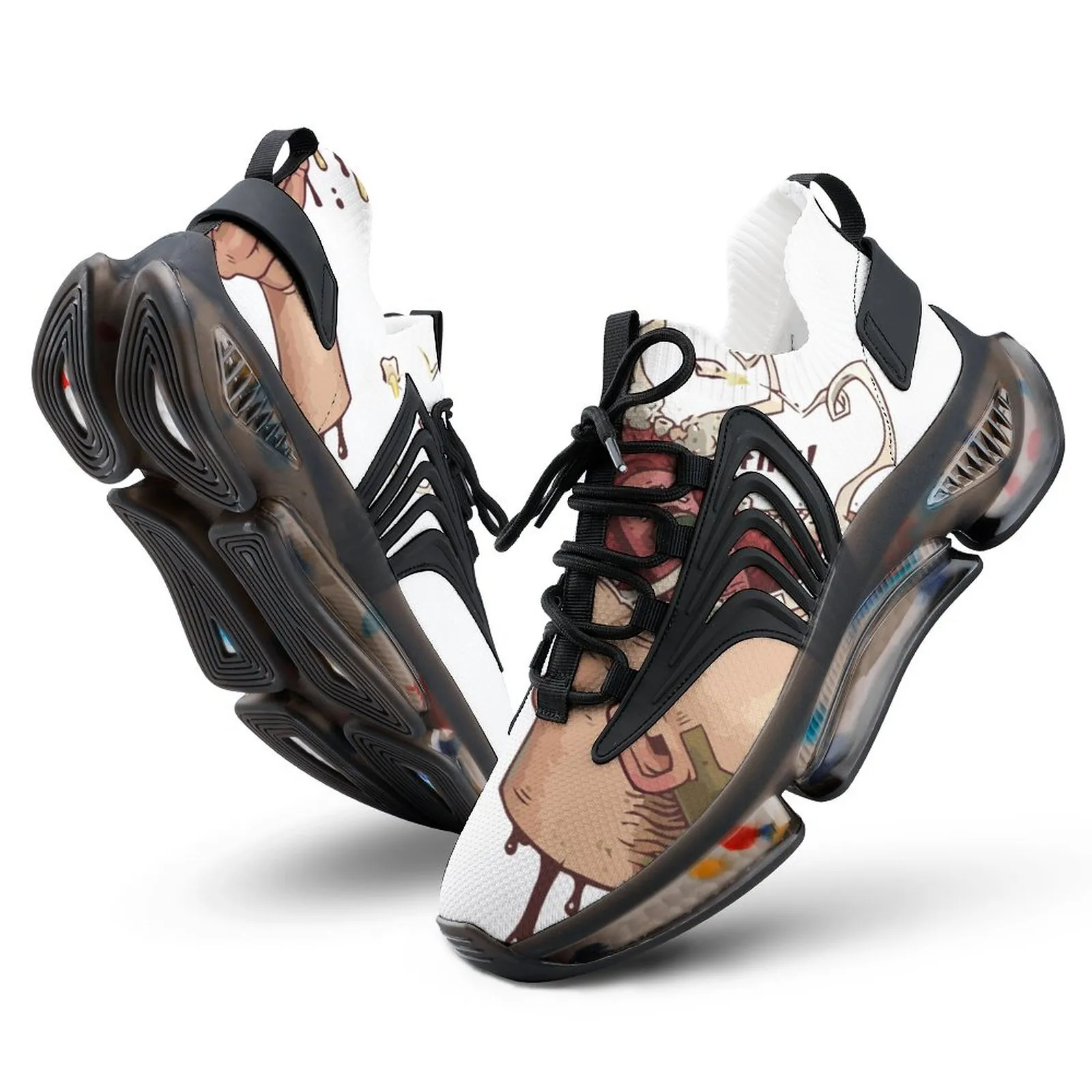 Özel Erkek Spor Ayakkabıları Elastik Rahat Koşu Sinek Dokuma Işık Nefes Beklenebilir