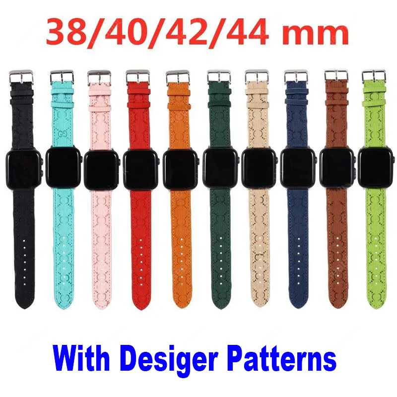 Luxe lederen G Designer Banden Banden compatibel met Apple Watch Band 42 mm 44 mm 45 mm 41 mm Vrouwen Men Vintage Leather verstelbare riem voor IWatch -serie 8 7/6/5/4/3/2/1/SE