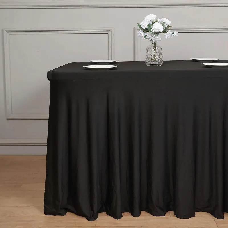 Retângulo de toalha de mesa ajustada de spandex tabela de mesa Lycra Long Bar para decoração de festa de evento El