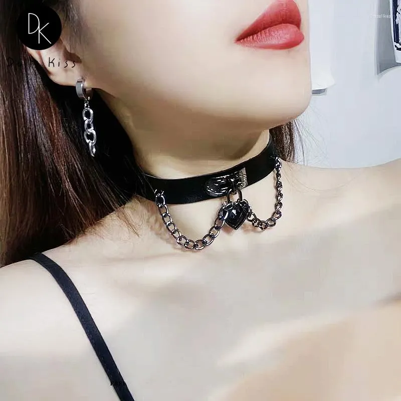 Chains Woman Girls Punk Choker Kraagketting Harajuku Retro Goth -ketting Vrouwelijk sexy veganistisch bondage festival sieraden nachtclub