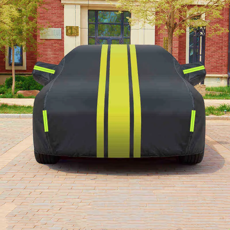 Автомобильная крышка водонепроницаемые крышки для тела Внешняя пыль, покрытая оксфордским солнцезащитным солнцезащитным теплоизоляцией для BMW Ford Mustang Honda H220425