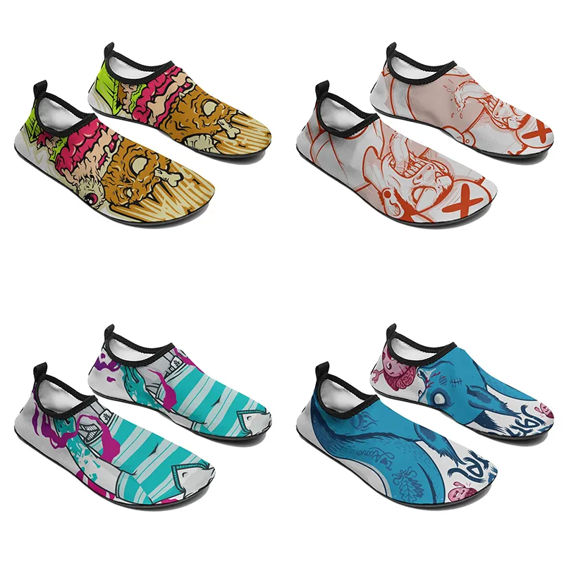 2023 Обувь на заказ для мужских женских водных туфлей DIY индивидуальная многоцветная белая черная бежевая дышащие кроссовки Продвижение