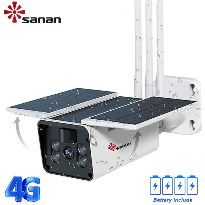 IP -camera's Outdoor Video Surveillance Solar Camera 4G Sim Card Batterij Power Wireless WiFi 1080p Color Night Pirradar Detectie 221117