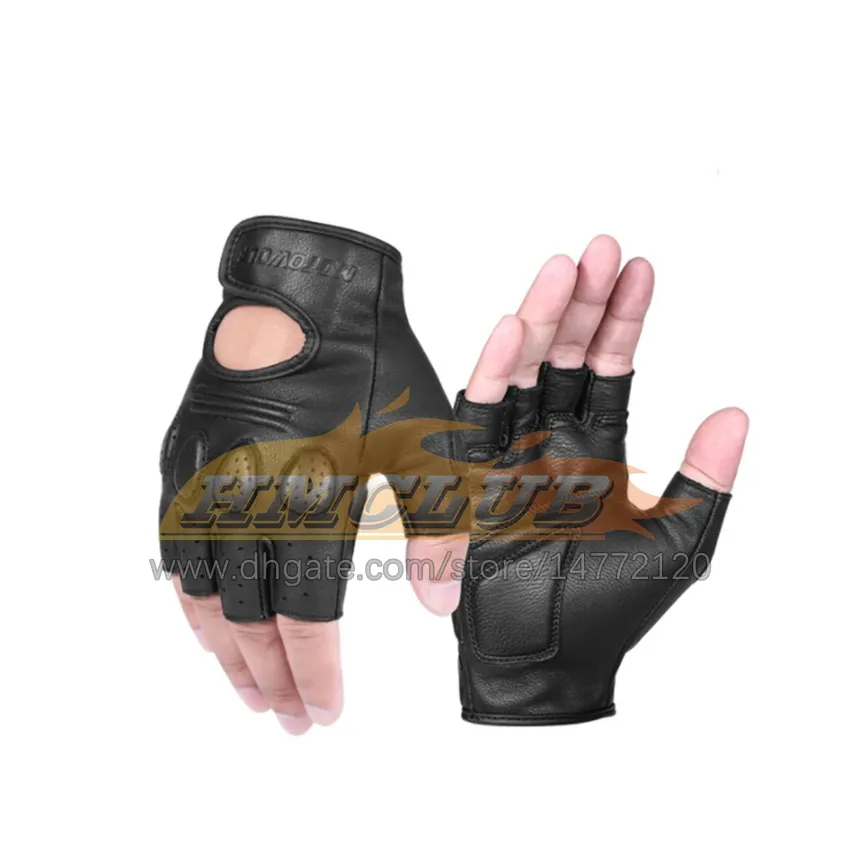 Summer Half Finger Motorcycle Gloves Leather Guantes Moto Verano Luva  Motociclista Gant Moto Gloves Tactical Retro