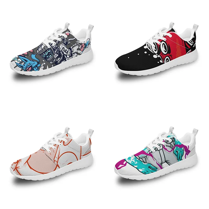 2023 män kvinnor anpassade skor diy design multicolor svart vit grå acceptera anpassnings mode lågklippt andningsbara sport sneakers