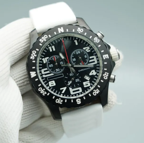 Роскошный мастер -дизайн мужской часы Япония Quartz Endurance Pro Avenger Chronograph 44 -мм часов белые резины 1884 мужчина часы Hardex стеклянные наручные часы Envio Gratuito