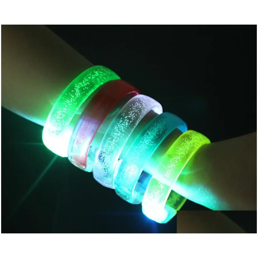 light up acrylic bubble bangle led flashing bracelet party favor thanksgiving christmas birthday glow suppies concert dance atmosphere