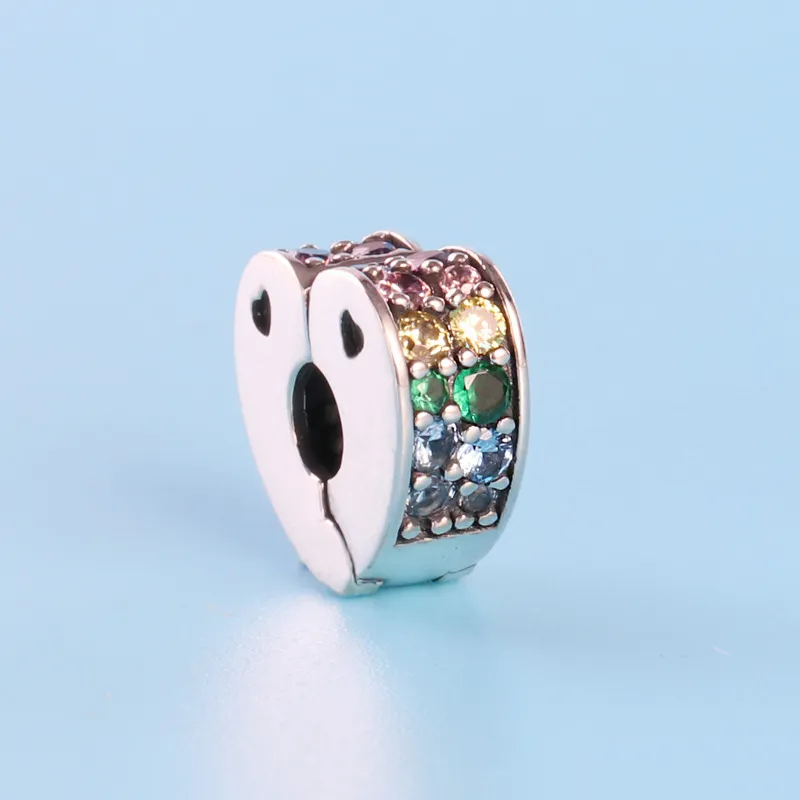 Colorful Stone Love Heart Clip Charm With Original Box For Pandora 925 Sterling Silver Clips Charms Women Girls Jewelry Bangle Bracelet Making Accessories From 7 03 DHgate