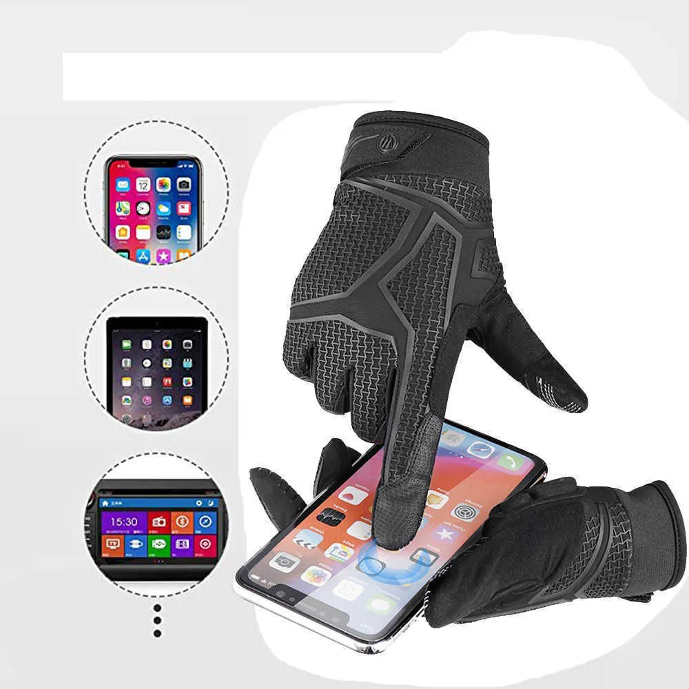 Gants de cyclisme Coupe-vent Gants de cyclisme pour hommes Long Finger Gel Pad Sport Ski VTT Vélo Écran Tactile Vélo Doigt Complet Gant Guantes Ciclismo T221019