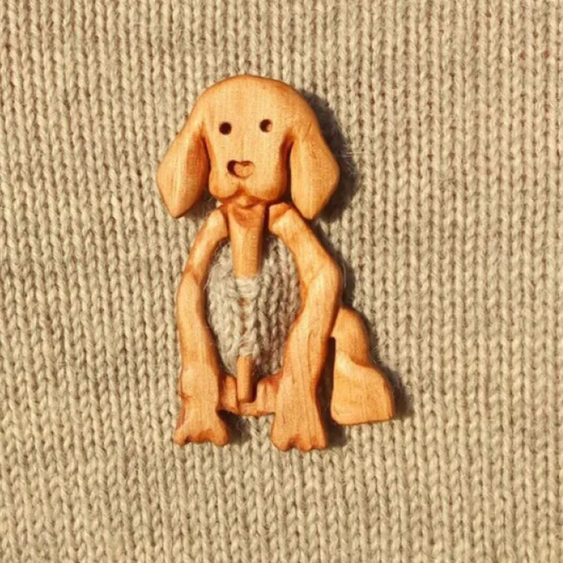 Pin de broche con patrón de animal de madera gracioso clip de suéter de madera de madera de madera bufanda bufanda pinchas de broche de madera de bricolaje