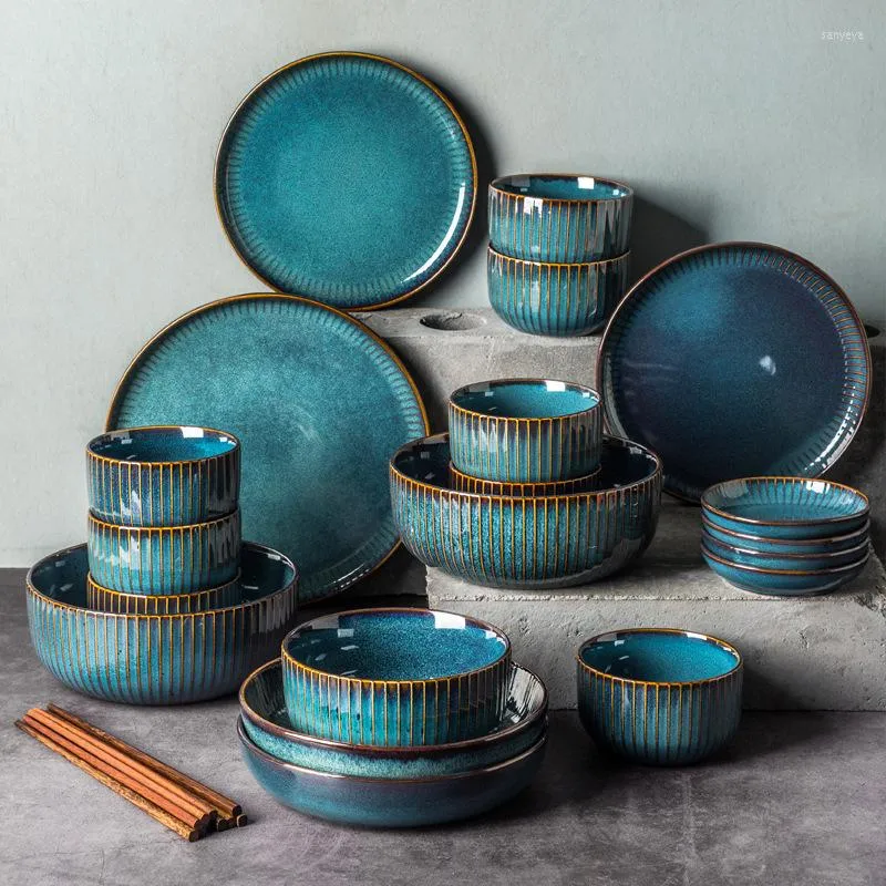 Plates Minimalist Teal Plate Set Sets Green Bowl Ceramic Kitchen
