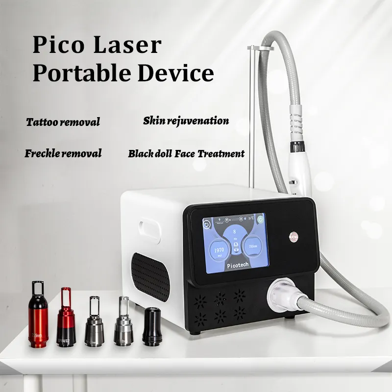 Q-Switched Tattoo Removal Lazer Pico Laser Machine 532nm 755nm 1064nm 1320nm 5 sondes disponibles