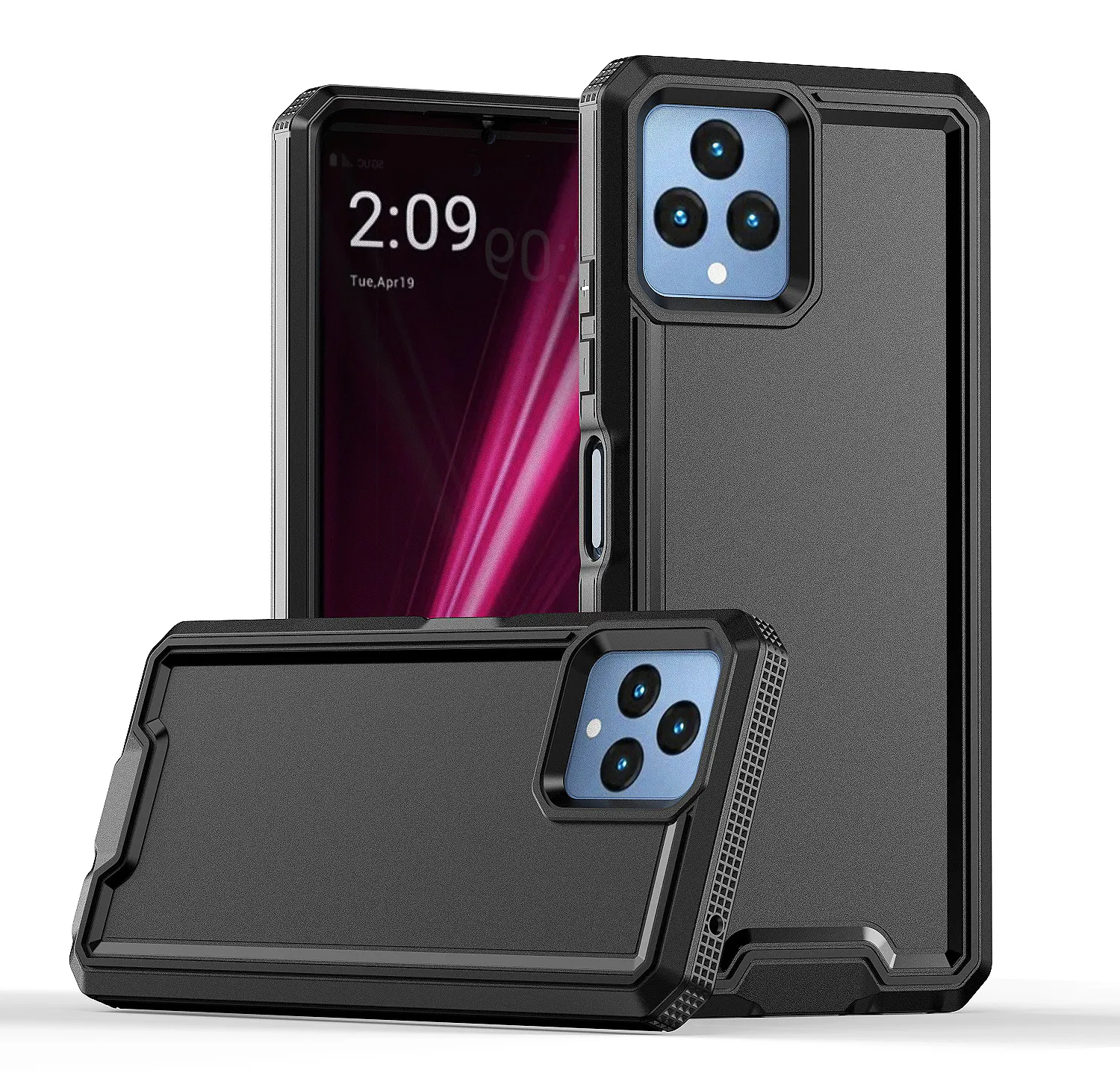 Telefoonhoesjes voor T-Mobile RevVL 6 Pro met 4 versterkte hoeken TPU PC Multi-layer strents strenthende bescherming kras en vingerafdrukbestendige afdekking