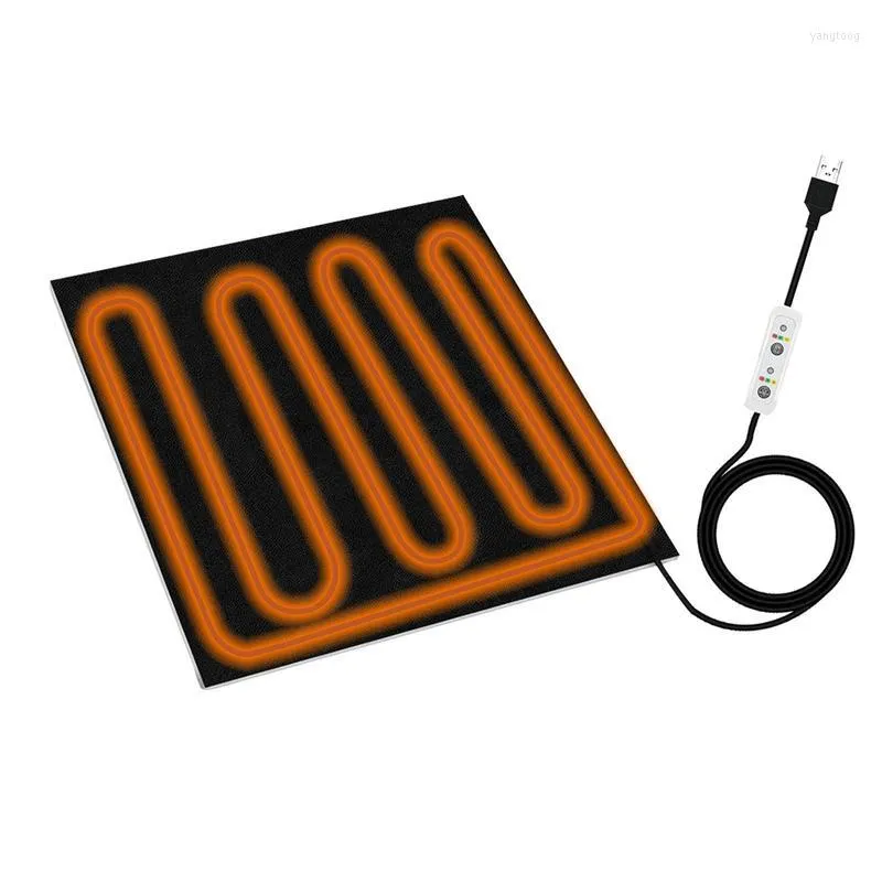 Alfombras Pequeña almohadilla térmica 5V Estera USB para automóvil Manta de viaje con calefacción portátil Configuración de calor y apagado automático Asiento de ropa