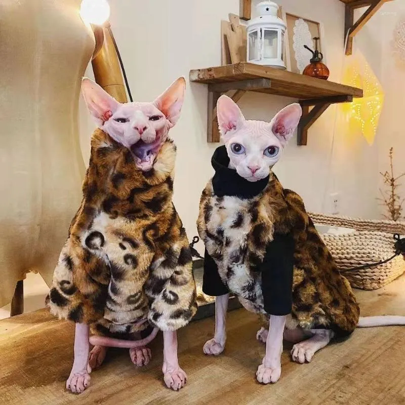 Cat Costumes Sphynx Jacket Warm DownThickened Double-side Fleece Sest Hairless Clothes Vest For Devon Cornish Small Dogs