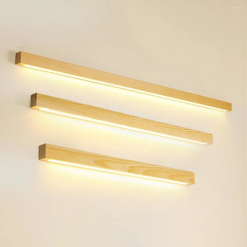 벽 램프 Zerouno Lights Wood Patern 엘 객실 로프트 룸 장식을위한 현대식 LED 조명 60cm 80cm 120cm 220V Wandlamp