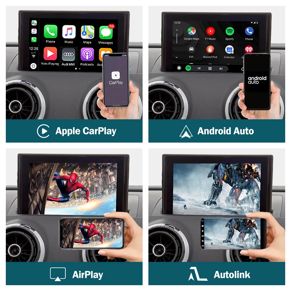 Wireless Apple CarPlay Android Auto Interface For Audi A3 2013