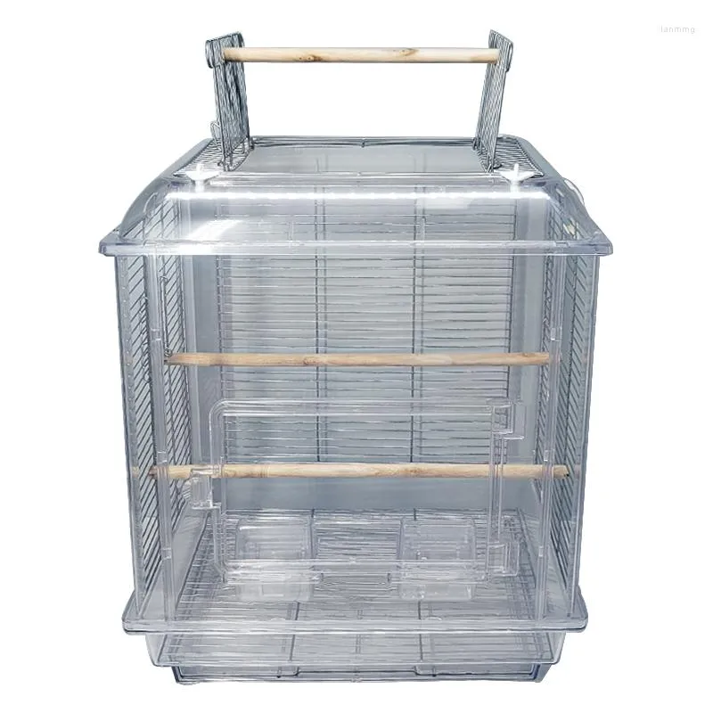 Bird Cages Luxury Transparent Cage Large Tray Acrylic Breeding Playground Household Jaula Grande Supplies BS50BC