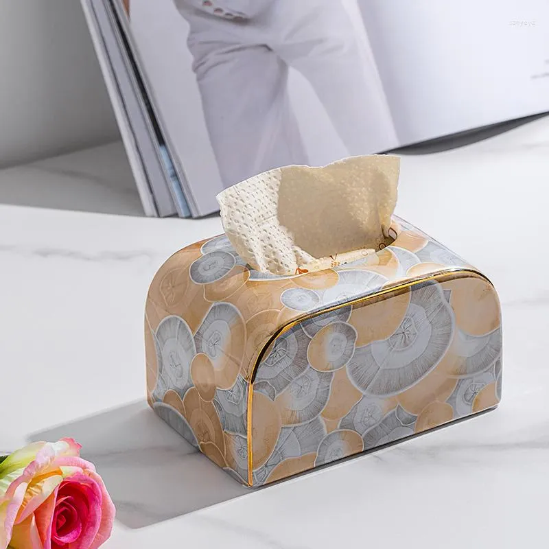 Tissue Boxes Office Box Creative Nordic Luxury Container Modern Ceramics Storage Caja Almacenamiento Home BK50ZJ