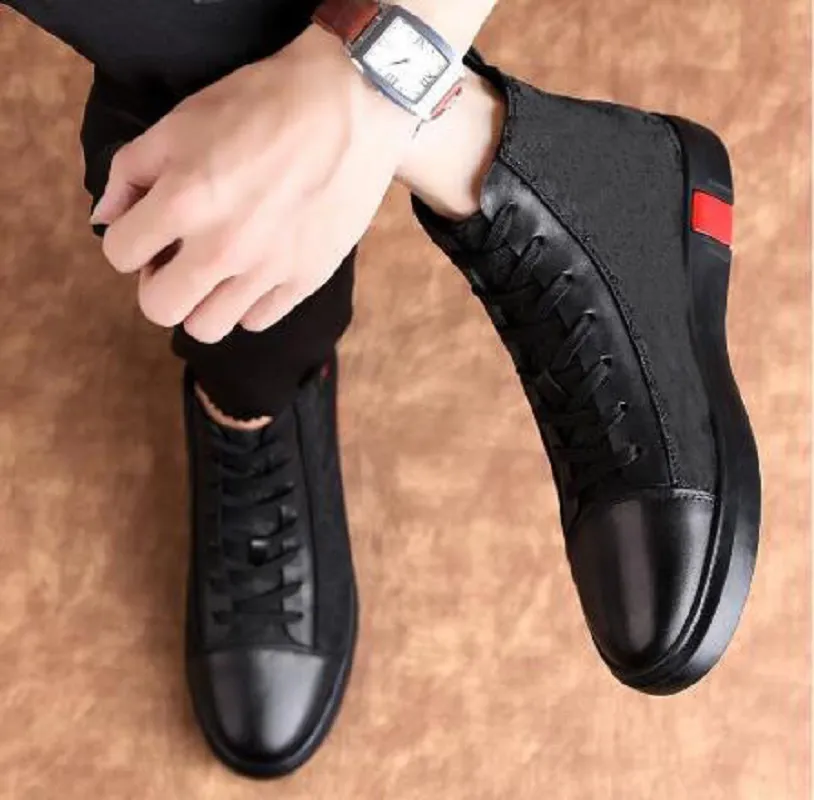 플랫 부츠 캐주얼 보드 신발 고질 가죽 로퍼 스프링 부츠 톱 핫 디자이너 새로운 zapatillas hombre