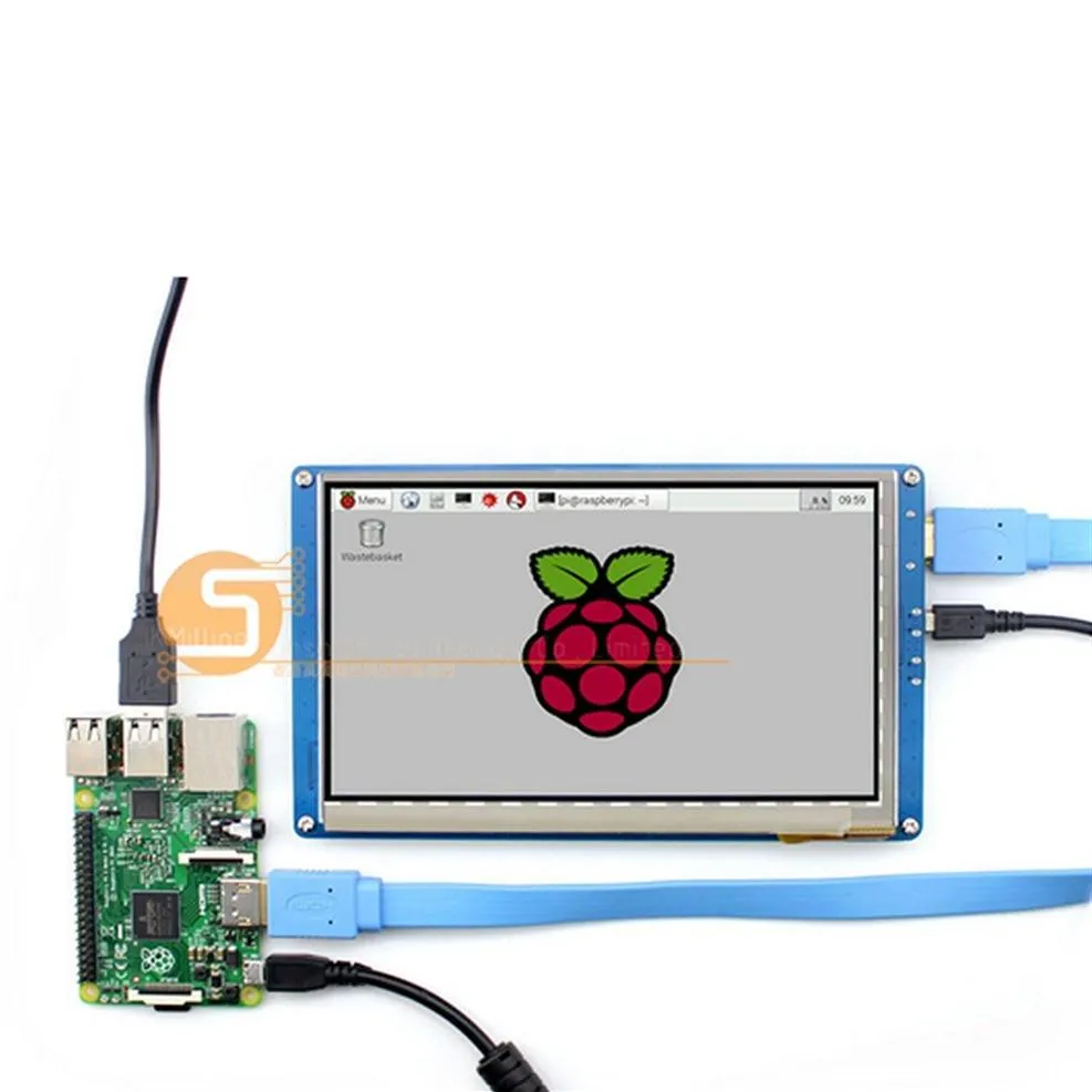7 pouces Raspberry Pi 2 3 écran tactile d'affichage LCD 7 pouces H-D-MI LCD B Prise en charge divers systèmes278h