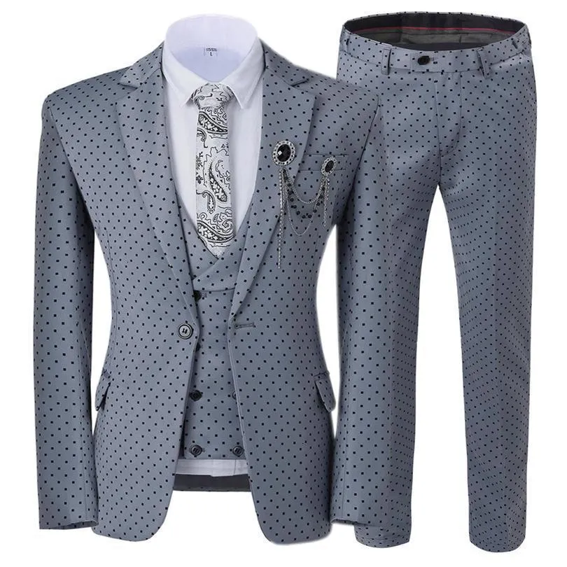 Mens Suits Blazers suits Wave point Three Pieces Men Dress Casual office business For WeddingBlazerVestPants 221117