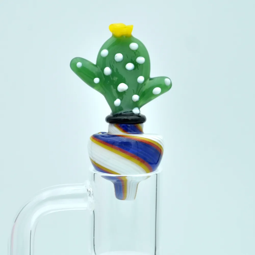 Cute cactus bubble carb cap smoking accessories unique directional spinning wig wag great airflow carb caps fir for most quartz bangers oil dab rig