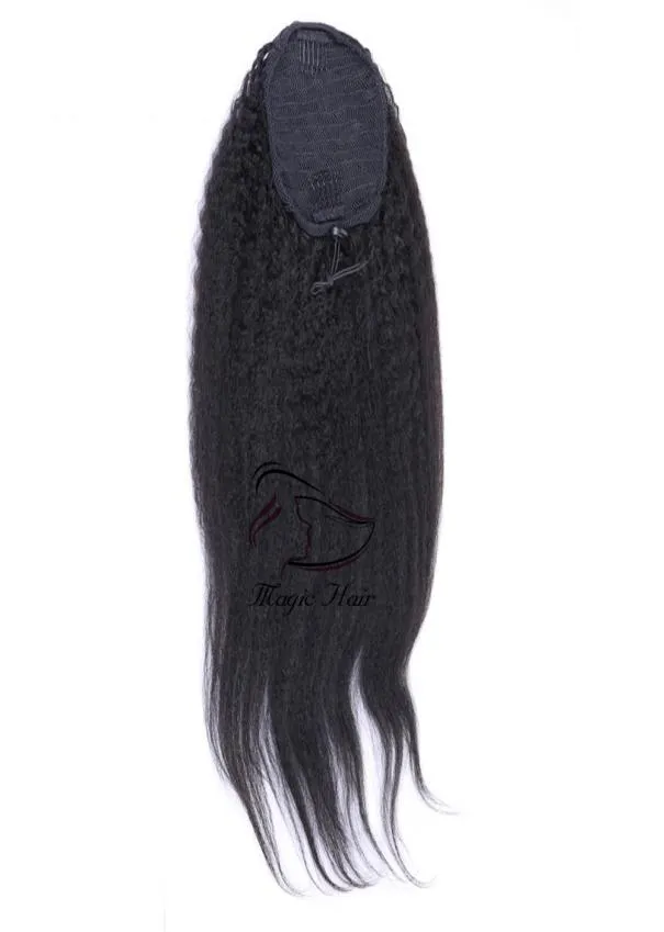 Afro Kinky straight Human Hair Ponytail For Black Women Brazilian Virgin Hair Drawstring Ponytail Hair Extensions 1020 inch