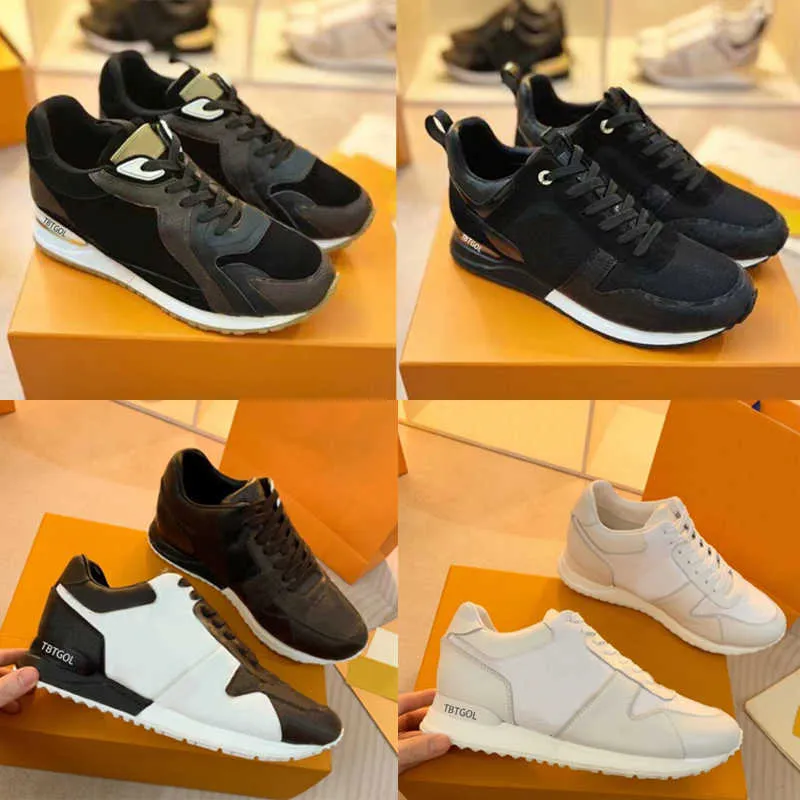 Men Woman RUN AWAY Sneakers Sports Sneakers Casual Shoes Designer Luxury Real Leather Trainers Rubber Outsole Sneaker Mixed Color Flats Casual Trainers Shoe NO12