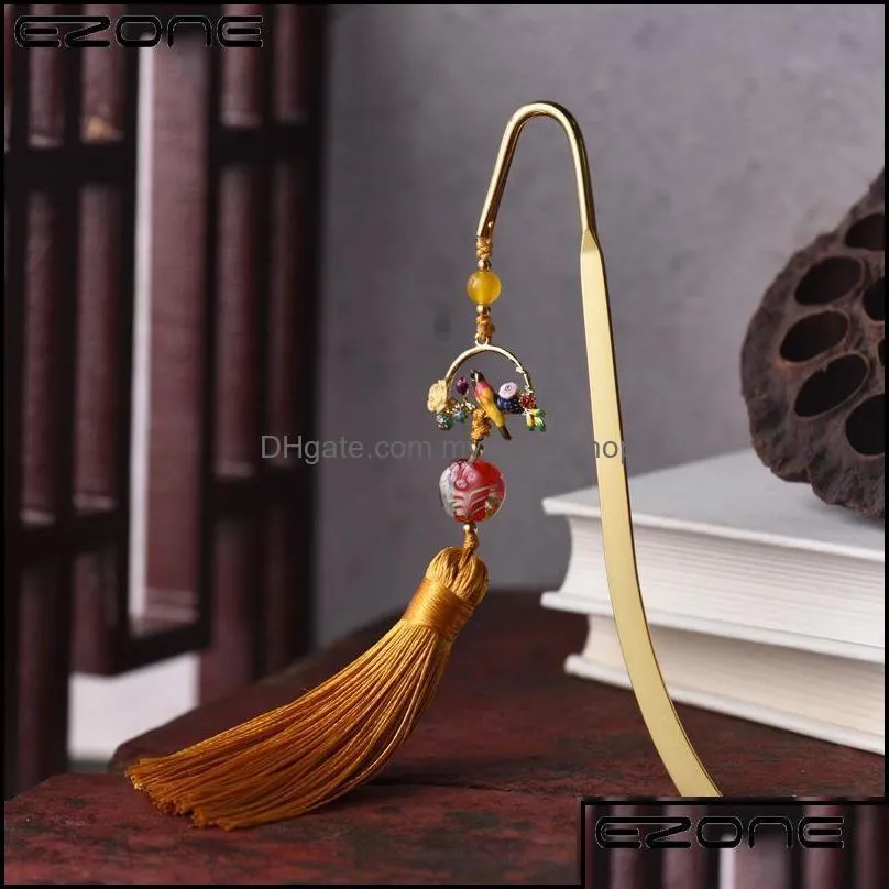 Bookmark Bookmark Desk Accessories Office School Leveringen zakelijke industri￫le ezone creatieve Chinese stijl klassieke Tassel Metal Nove Dhxtn