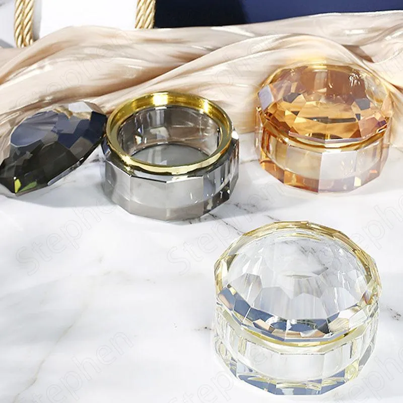 Butelki do przechowywania luksusowe kryształowe szklane butelka europejska nowoczesna przezroczysta słoik ze słodyczami z pokrywką kosmetyczne pojemniki domowe dekoracja domowa