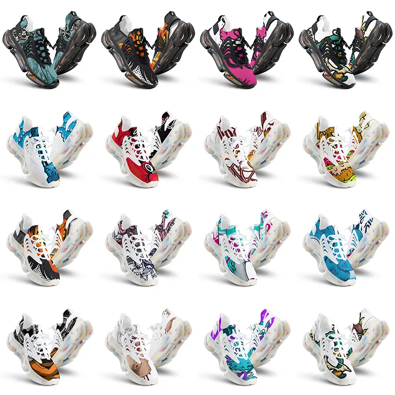 Hombres Mujeres zapatos al aire libre personalizados Diseño de animales Artoon Palabra de bricolaje Blanco Blanco Blanco Rojo Trainer 0340